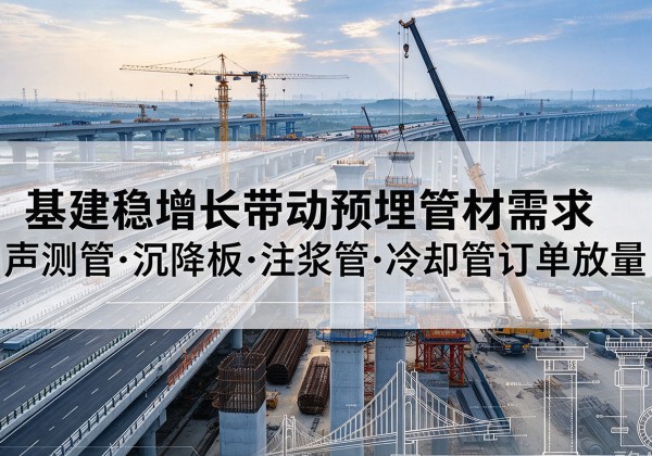 莫力达瓦基建稳增长带动预埋监测管材需求，声测管、沉降板、注浆管订单持续放量